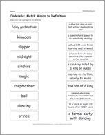 Cinderella: Match Words to Definitions